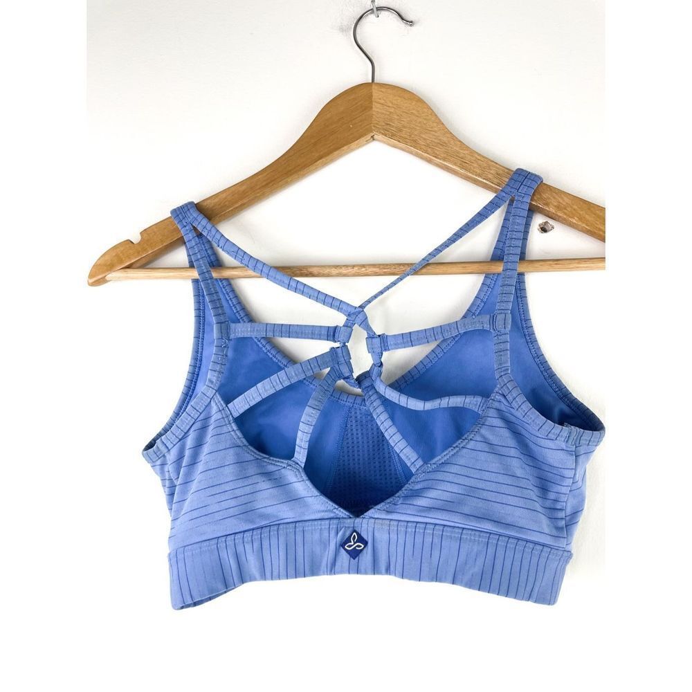 PrAna Dreaming Sports Bra Strappy Size XS‎ Blue Stripe - Picture 10 of 11